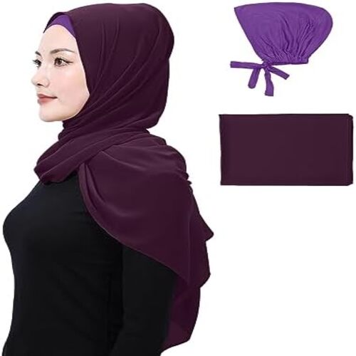 A Harmony of Textures: Chiffon Hijab and Underscarf